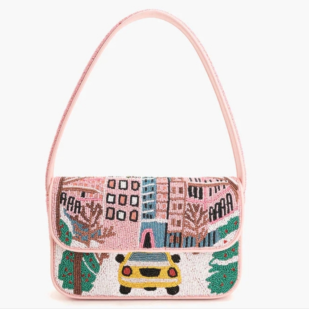 NWT America & Beyond New York Dreams Taxi Beaded Shoulder Bag With Extra Beads